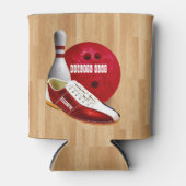 Bowling Ball-schoen en -pin met uw eigen naam Blikjeskoeler (Voorkant)