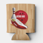 Bowling Ball-schoen en -pin met uw eigen naam Blikjeskoeler (Achterkant)