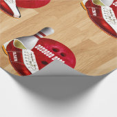 Bowling Ball-schoen en -pin met uw eigen naam Cadeaupapier (Hoek)
