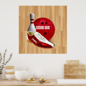 Bowling Ball-schoen en -pin met uw eigen naam Poster (Keuken)