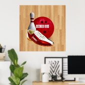 Bowling Ball-schoen en -pin met uw eigen naam Poster (Thuiskantoor)