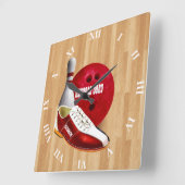 Bowling Ball-schoen en -pin met uw eigen naam Vierkante Klok (Hoek)