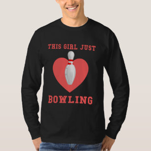 Bowling Ball Shoes Games Bag Pins Bowler Team Roll T-shirt