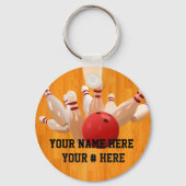 Bowling Ball Sleutelhanger personaliseer JOUW NAAM (Voorkant)