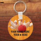 Bowling Ball Sleutelhanger personaliseer JOUW NAAM (Voorkant)