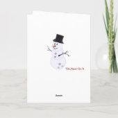 Bowling Ball Sneeuwman Kerst Kaart (Achterkant)