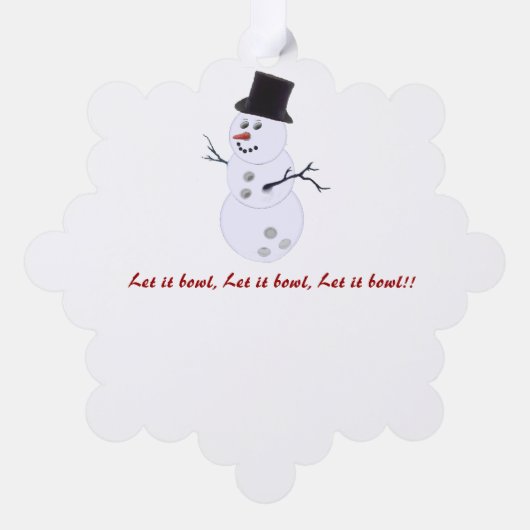 Bowling Ball Sneeuwman Kerst Kaart (Achterkant)