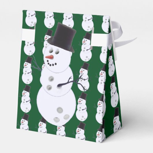 Bowling Ball Snowman Kerstmis Bedankdoosjes (Achterkant)