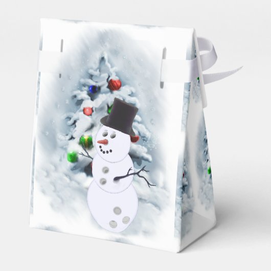 Bowling Ball Snowman Kerstmis Bedankdoosjes (Achterkant)