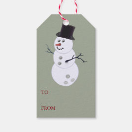 Bowling Ball Snowman Kerstmis Cadeaulabel