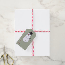 Bowling Ball Snowman Kerstmis Cadeaulabel