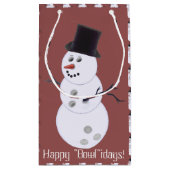 Bowling Ball Snowman Kerstmis Klein Cadeauzakje (Achterkant)