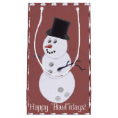 Bowling Ball Snowman Kerstmis Klein Cadeauzakje (Voorkant)