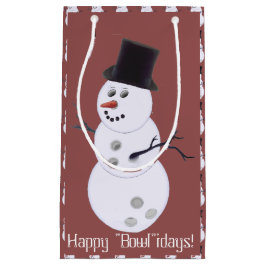 Bowling Ball Snowman Kerstmis Klein Cadeauzakje