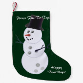 Bowling Ball Snowman Kerstmis Kleine Kerstsok (Voorkant)