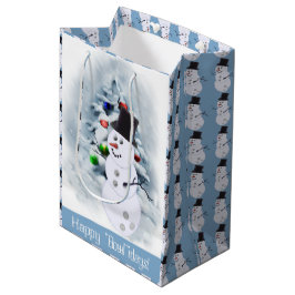 Bowling Ball Snowman Kerstmis Medium Cadeauzakje
