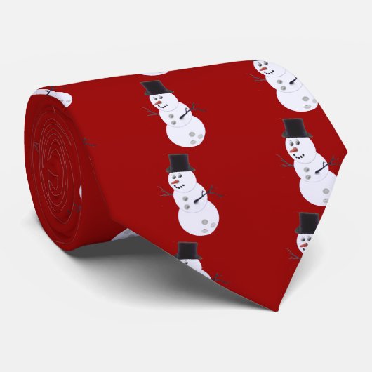 Bowling Ball Snowman Kerstmis Stropdas (Opgerold)