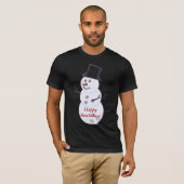 Bowling Ball Snowman Kerstmis T-shirt (Voorkant volledig)