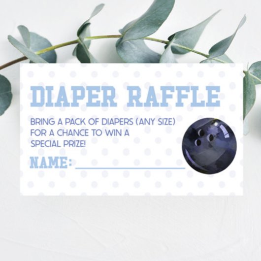 Bowling Ball Sport Baby shower Luier Raffle Informatiekaartje