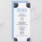 Bowling Ball Sport Blauw Baby shower Voedsel Menu (Voorkant / Achterkant)