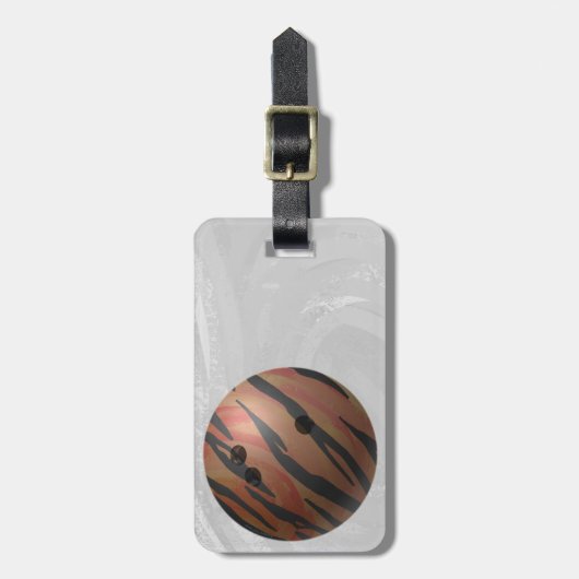 Bowling Ball Tiger Oranje Bagagelabel (Voorkant verticaal)