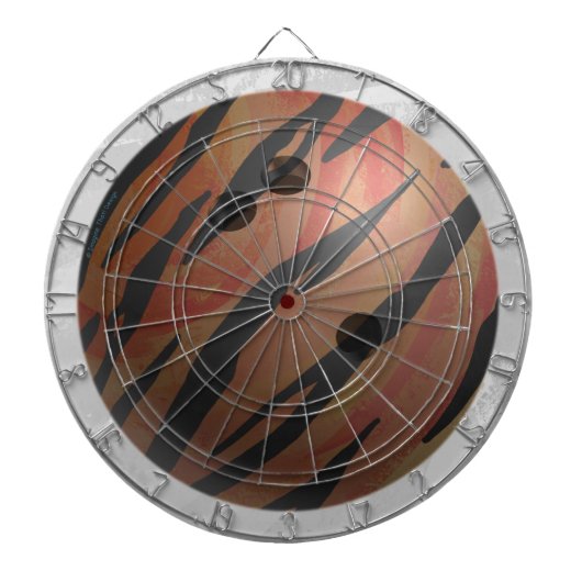 Bowling Ball Tiger Oranje Dartbord (Voorkant)