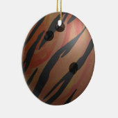 Bowling Ball Tiger Oranje Keramisch Ornament (Rechts)