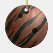Bowling Ball Tiger Oranje Keramisch Ornament (Voorkant)