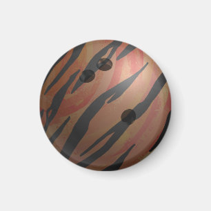 Bowling Ball Tiger Oranje Magneet
