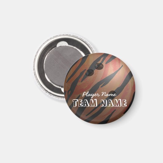Bowling Ball Tiger Oranje Magneet (Voorkant / Achterkant)
