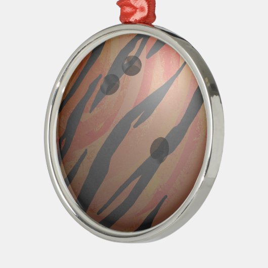 Bowling Ball Tiger Oranje Metalen Ornament (Links)
