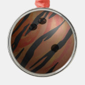 Bowling Ball Tiger Oranje Metalen Ornament (Voorkant)
