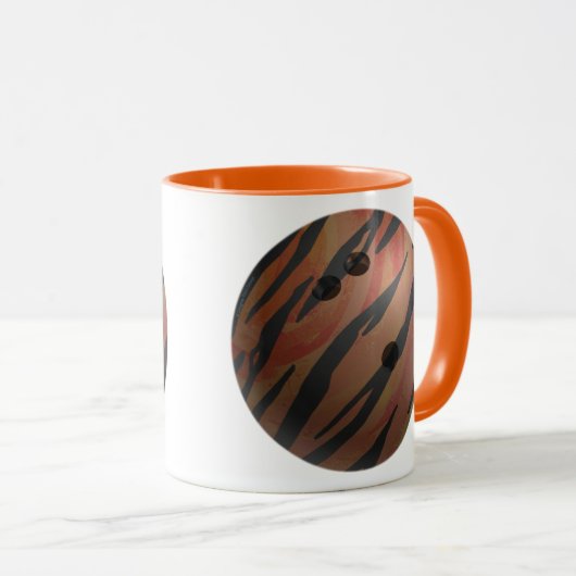 Bowling Ball Tiger Oranje Mok (Voorkant rechts)