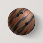 Bowling Ball Tiger Oranje Ronde Button 3,2 Cm (Voorkant)