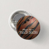 Bowling Ball Tiger Oranje Ronde Button 3,2 Cm (Voorkant /achterkant)