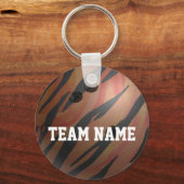 Bowling Ball Tiger Oranje Sleutelhanger (Voorkant)