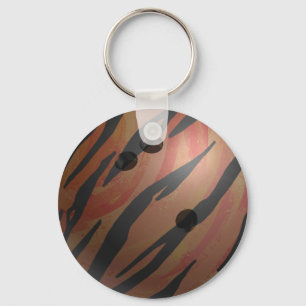 Bowling Ball Tiger Oranje Sleutelhanger