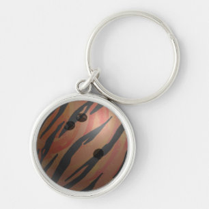 Bowling Ball Tiger Oranje Sleutelhanger