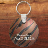 Bowling Ball Tiger Oranje Sleutelhanger (Voorkant)