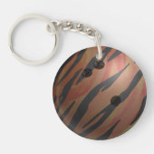 Bowling Ball Tiger Oranje Sleutelhanger (Voorkant)