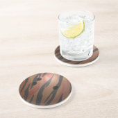 Bowling Ball Tiger Oranje Zandsteen Onderzetter (Zijkant)