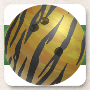 Bowling Ball Tiger Yellow Bier Onderzetter