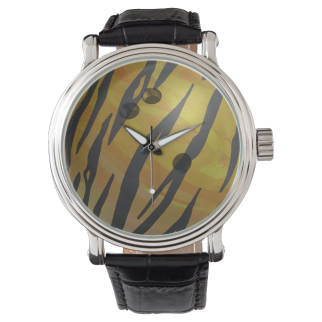 Bowling Ball Tiger Yellow Horloge (Voorkant)