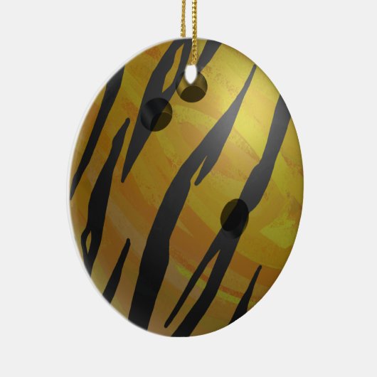 Bowling Ball Tiger Yellow Keramisch Ornament (Rechts)