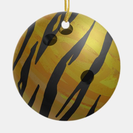 Bowling Ball Tiger Yellow Keramisch Ornament (Voorkant)