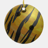 Bowling Ball Tiger Yellow Keramisch Ornament (Achterkant)