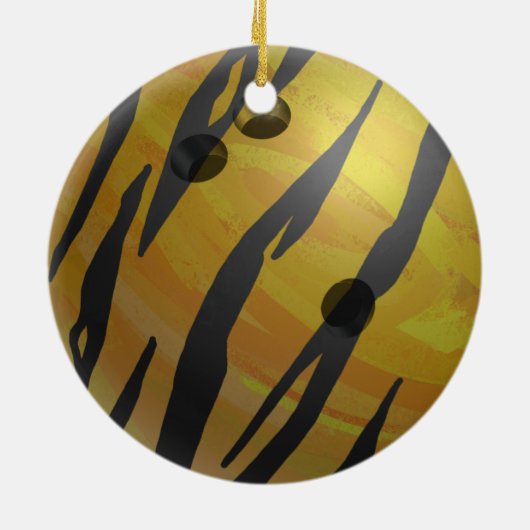 Bowling Ball Tiger Yellow Keramisch Ornament (Achterkant)
