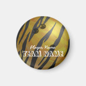 Bowling Ball Tiger Yellow Magneet (Voorkant)