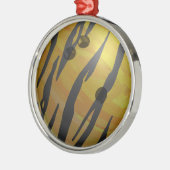 Bowling Ball Tiger Yellow Metalen Ornament (Links)