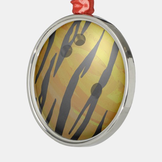 Bowling Ball Tiger Yellow Metalen Ornament (Links)